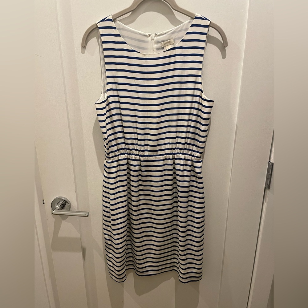 Jcrew blue and white stripe dress